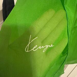 Kenzo Bright Green Silk Scarf